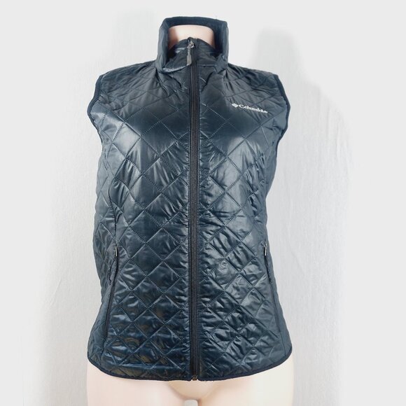 Columbia Women's Black Dualistic Omni-Heat Full-Zip Puffer Vest Jacket Size M - Picture 2 of 12